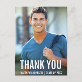 Postal Graduación Foto moderna Gracias Postcard BWB