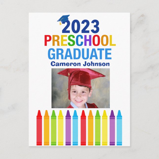 Postal Graduación fotográfica de preescolar 2023 (Anverso)