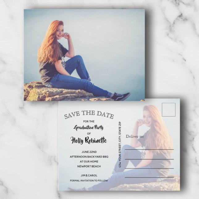 Postal Graduación fotográfica GUARDAR LA FECHA (Subido por el creador)