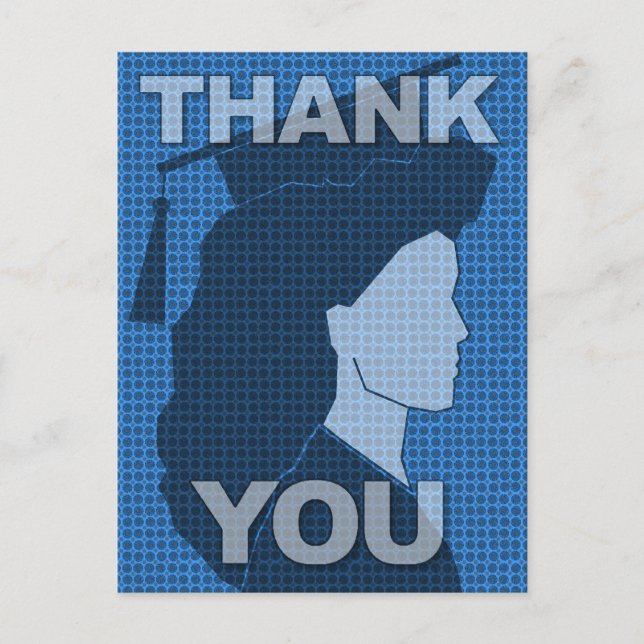 Postal Graduación Gracias Postcard Gown 2 (Anverso)