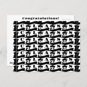 Postal Graduación Graduada De 2025 En Blanco Y Negro
