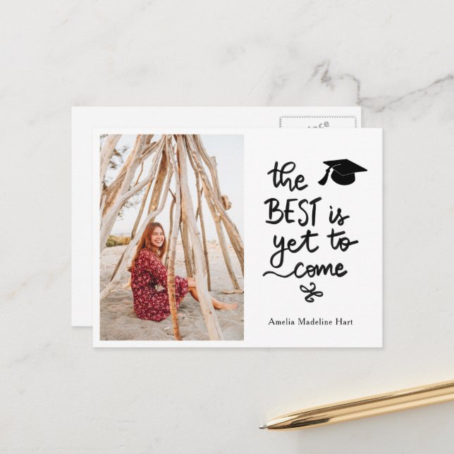 Postal Graduación | Lo Mejor Está Por Venir Con Script (Anverso/Reverso In Situ)