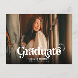 Postal Graduación minimalista de fotografía retro vintage
