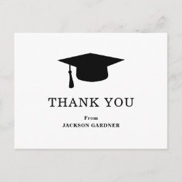Postal Graduación moderna de la pizarra mortero blanco si