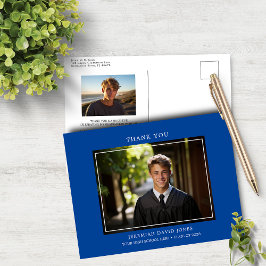 Postal Graduación moderna simple agradecimiento fotográfi