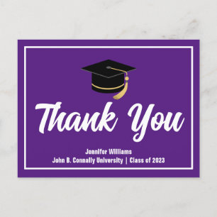 Postal Graduación Morada Agradecimiento Personalizado Gra