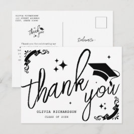 Postal Graduación Personalizada Elegante Guión Estrellas 