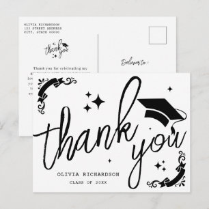 Postal Graduación Personalizada Elegante Guión Estrellas 