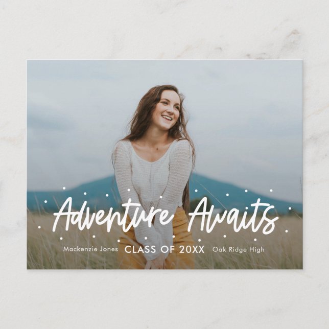 Postal Graduación positiva de color EDITABLE de Outlook (Anverso)