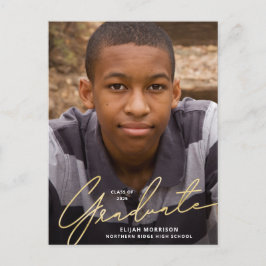 Postal Graduación simple de fotos con sobreposición de or