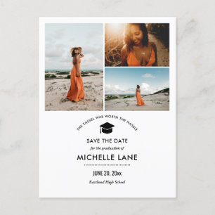 Postal Graduación Simple Guardar La Foto Del Gorra De Gra