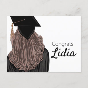 Postal Graduación universitaria chica de secundaria gradu