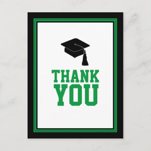 Postal Graduación verde y negra gracias