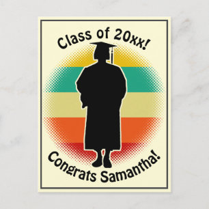 Postal Graduada Graduada Retro Chica Po