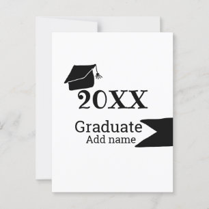 Postal Graduado 20XX gorra de graduación simple mínimo mo