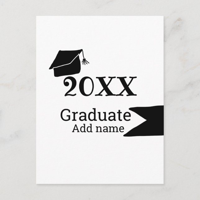 Postal Graduado 20XX gorra de graduación simple mínimo mo (Anverso)