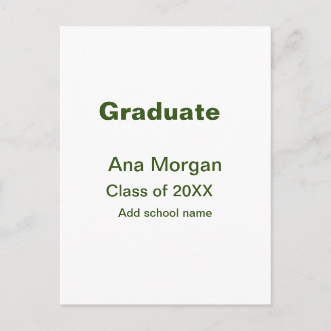 Postal Graduado agregar nombre escuela nombre promoción 2 (Anverso)