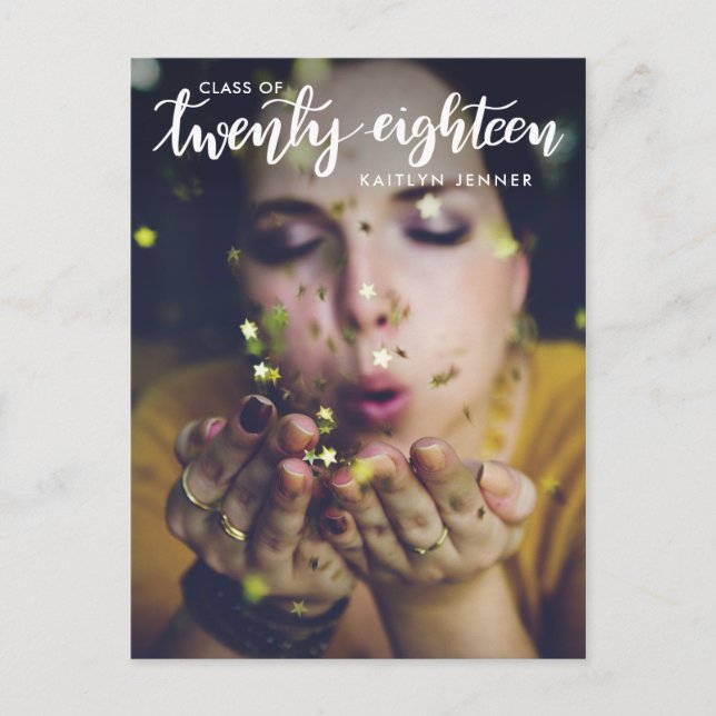 Postal Graduado De 2018 | Guardar la foto de fecha (Anverso)