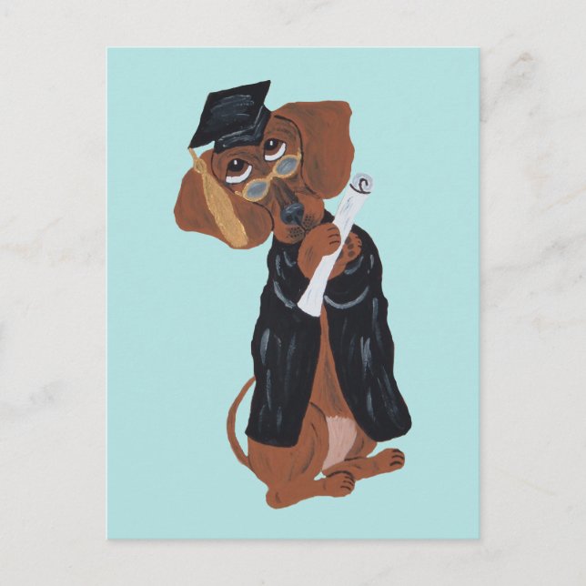 Postal Graduado de Dachshund (Anverso)