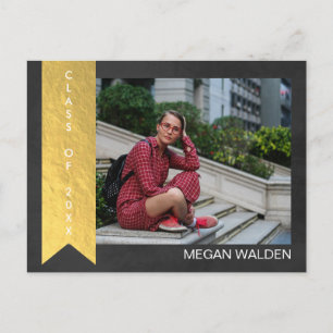 Postal Graduado de Relieve metalizado dorado Chalk & Faux