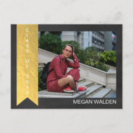 Postal Graduado de Relieve metalizado dorado Chalk & Faux