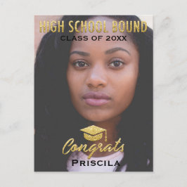 Postal Graduado Foto Clase De Nombre Del Año Purpurina De