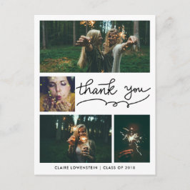 Postal Graduado manuscrito | Cuatro fotos | Gracias