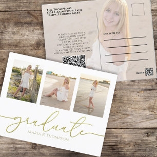 Postal Graduado minimalista Gold Moderno Código QR simple