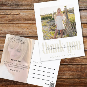 Postal Graduado Simple Stylish Photo Script Gracias