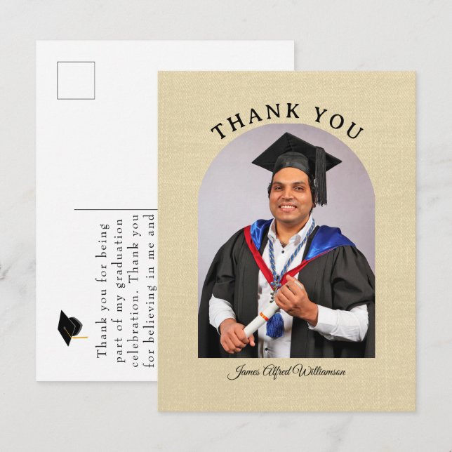 Postal Graduation Arch Thank You postcard (Anverso / Reverso)