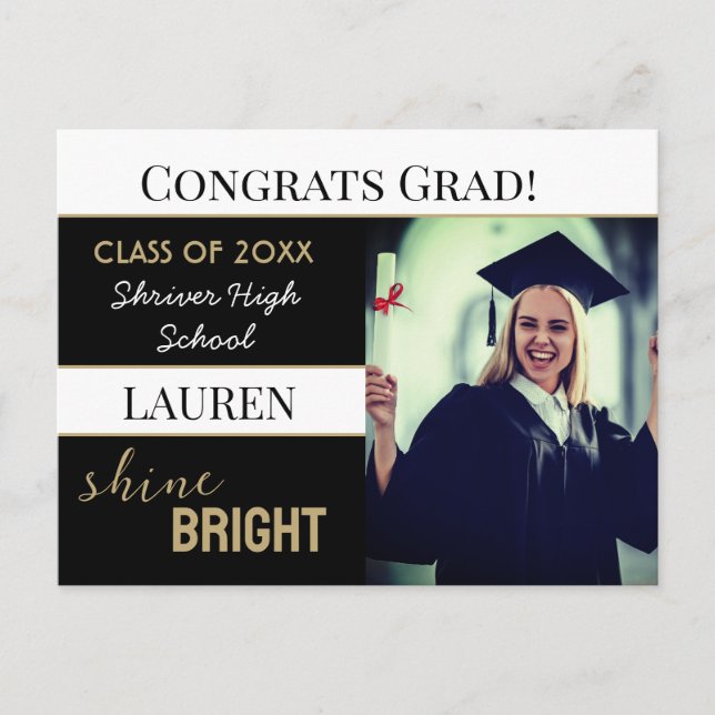 Postal Graduation Party Invitation Post Card (Anverso)