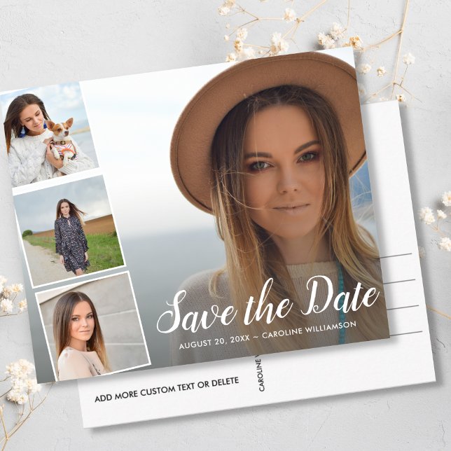 Postal Graduation Party Save the Date Grad Photo Collage (Subido por el creador)