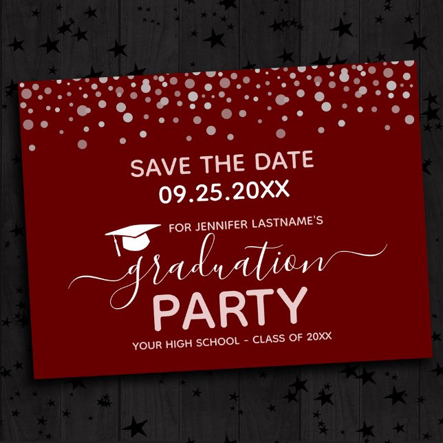 Postal Graduation Party Save the Date Invitation (Subido por el creador)