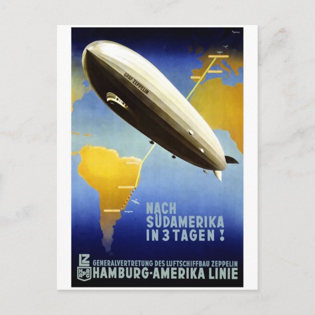 Postal Graf Zeppelin Vintage German Travel (Anverso)