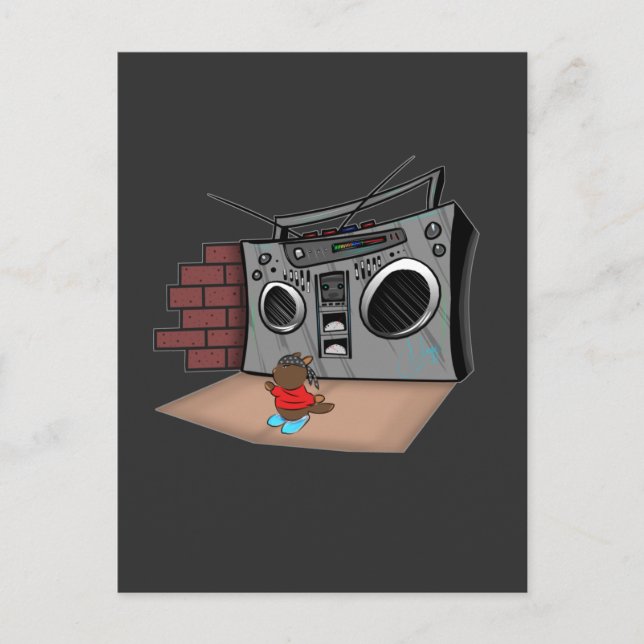 Postal Graffiti Boom Box Break Dance Personalizado (Anverso)