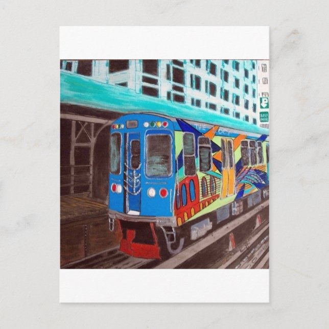 Postal Graffiti de Chicago El Train (Anverso)