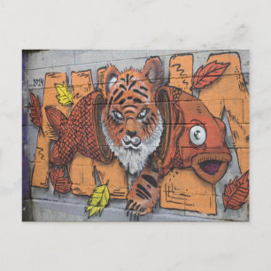 Postal Graffiti de peces raros del Naranja Tigre