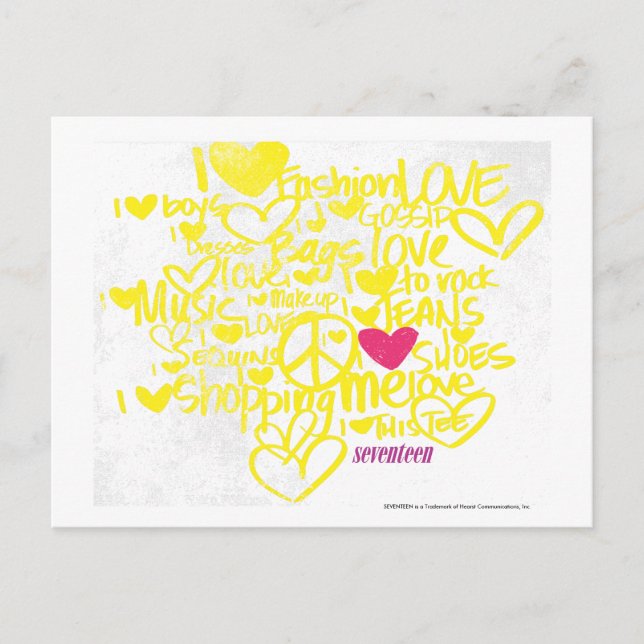 Postal Graffiti magenta/amarillo (Anverso)