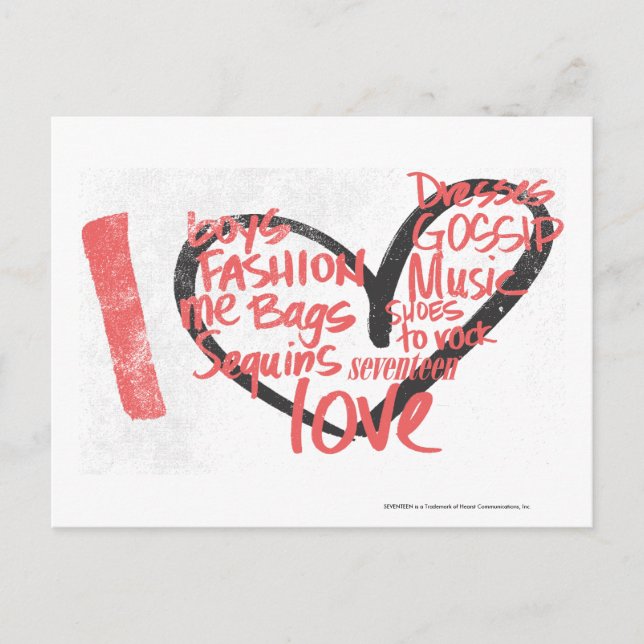 Postal Graffiti rosa del corazón (Anverso)