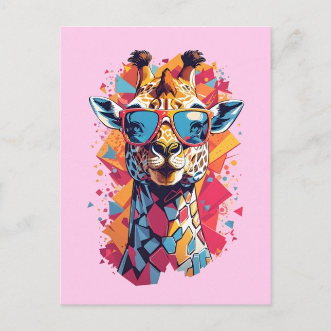 Postal Graffiti Style Giraffe Portrait-58567 (Anverso)