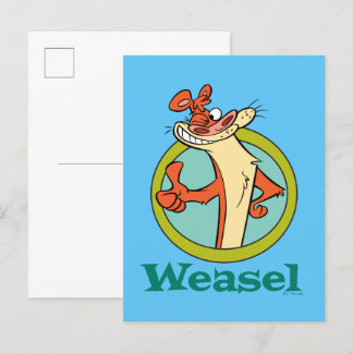 Postal Gráfica de caracteres de Thumbs Up de Weasel