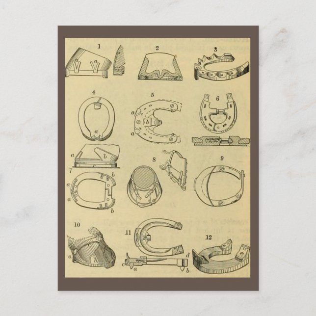 Postal Gráfica de cosecha de tipos de herradura (Anverso)