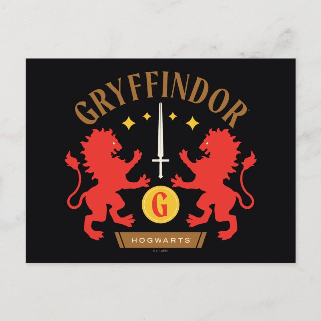 Postal Gráfica de doble león de la casa GRYFFINDOR™ (Anverso)