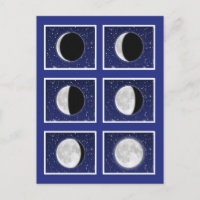 Gráfica de fases de la luna con estrellas