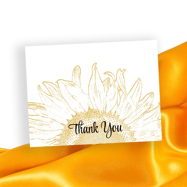 Postal Gráfica de girasol amarillo gracias (Subido por el creador)