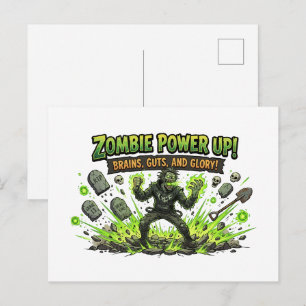 Postal Gráfica de jugador de poder zombie