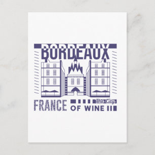 Postal Gráfica de la ciudad del vino de Burdeos Francia