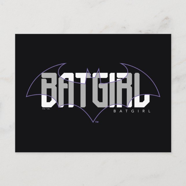 Postal Gráfica de nombre de alta tecnología de Batgirl (Anverso)