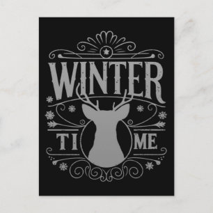 Postal Gráfica de temporada de Navidades de invierno de r