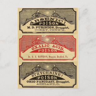 Postal gráfica de veneno vintage